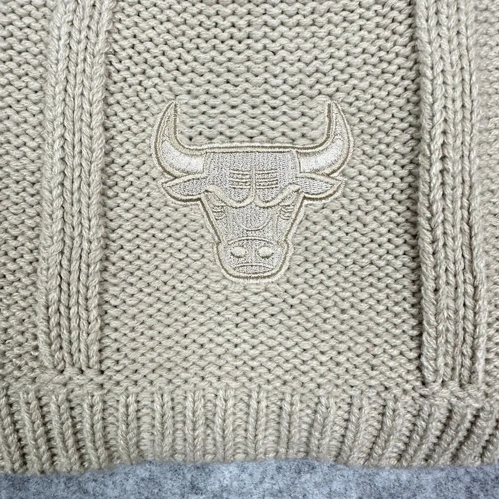 Chicago Bulls NBA Ultra Game Knit Scarf Tan Neutral Embroidered Logo Bull OSFM*